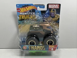 Hot Wheels Monster Trucks 2021 1:64 Marvel “THANOS” con auto aplastable, ¡NUEVO! - Imagen 1 de 7