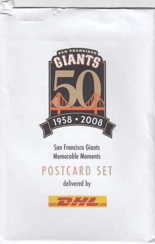 San Francisco Giants 50th Anniversary Postcard Set (Sealed 11 Postcards) Cover
