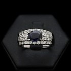 ANELLO A FASCIA ORO 18KT BRILLANTI 0.53 CT NATURALI NON TRATTATI ZAFFIRO 1.55 CT