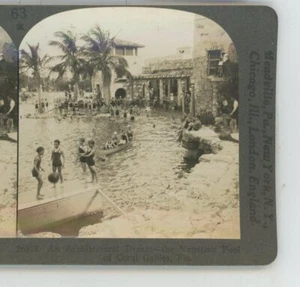 Venetian Pool of Coral Gables FL Florida Keystone USA Stereoview - Picture 1 of 2