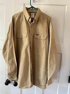 Carhartt Work Shirt Vintage Long Sleeve Heavyweight Men's Button Up Size XL USA - Picture 1 of 5