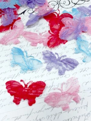 40 Color Lace 2" Butterfly Applique/trim/dress/Sewing/Craft/Pink/Red/Blue L54 - Image 1 of 4