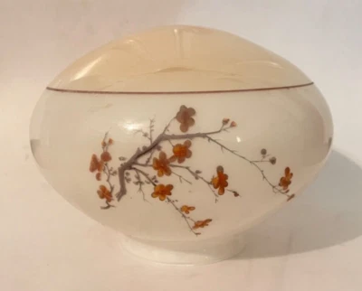 VTG Victorian style hurricane painted lamp shade Globe Replacement 9”w x 4”open - Image 1 of 4