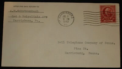 1940 FDC HARRISBURG FIRST DAY OF ISSUE COVER FAMOUS AMERICAN #870 HOPKINS 2 cent - Image 1 of 2