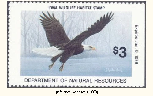 D2K Iowa Hunting Stamp 1987 $3 (eagle) - Image 1 of 1
