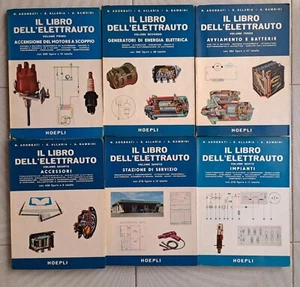 INGEGNERIA IL LIBRO DELL'ELETTRAUTO HOEPLI 6VV OPERA COMPLETA BATTERIE DINAMO - Foto 1 di 13