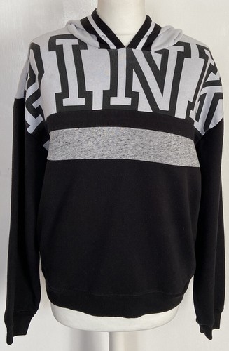 UNDERCOVER Felpa con cappuccio Victoria's Secret rosa nero bianco grigio con tasche taglia S