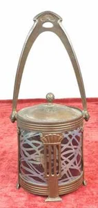 POT À DOUX EN BRONZE. INTÉRIEUR DE VERRE. STYLE MODERNISTE. PRINCIPES XXE SIÈCLE - Imagen 1 de 4