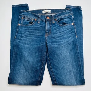 Madewell Skinny Skinny Dark Wash Blue Jeans Womens 27 Whiskering Cotton Blend - Picture 1 of 8
