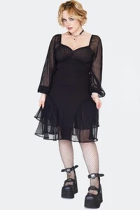 Gothic Punk Witch Lace Up Style Dress - Picture 1 of 5