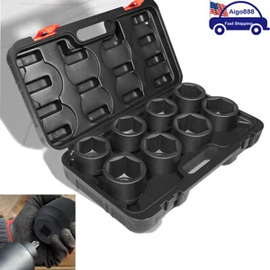 3/4" Drive Spindle Axle Nut Impact Large Socket Set, 2-1/16" to 2-1/2", 8PCS/set - Picture 1 of 9