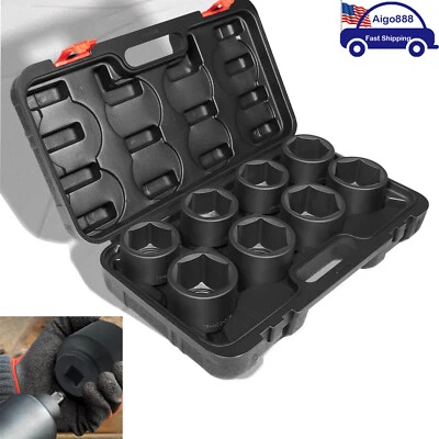 3/4" Drive Spindle Axle Nut Impact Large Socket Set, 2-1/16" to 2-1/2", 8PCS/set - Image 1 of 4