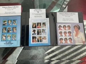 Prinzessin Diana Briefmarken, 3 Blatt mit 9 Briefmarken, neu, internationaler kostenloser US-Versand - Bild 1 von 1