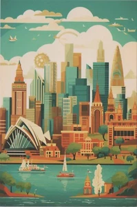 Generic Australia City Vibe Opera House ~ New Image Card 4"x6" 8140.2 - Picture 1 of 7