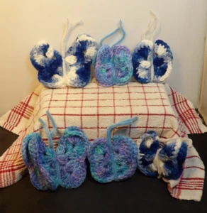 Vintage Lot 6 70’s Handmade Crochet Yellow Orange 3-D Butterfly Magnete MCM Mod - Bild 1 von 4