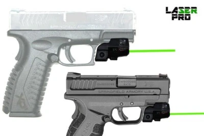 LASERPRO Green Laser Sight for Springfield w/Rails & XD, XDM, Sub-Compact, XD-S XD-E,1911