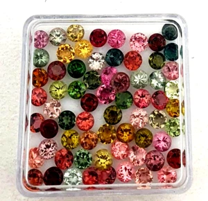 Natural Multi Tourmaline Round Cut Loose Gemstone Lot 41 Pcs 4 MM 10 CT - Picture 1 of 4
