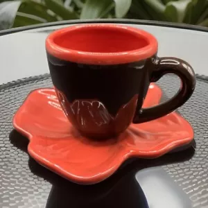 Insolita tazza da tè e piatto RETRO forma floreale collezione Laurie Gates Audrey - Foto 1 di 8