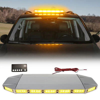 64 LED Amber Roof Emergency Warn Beacon Tow Truck Strobe Light Bar 28" Amber - Image 1 of 4