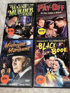 Lot 4 Classic Movies On DVDs The Black Book Midnight Manhunt The Pay Off - Picture 1 of 5