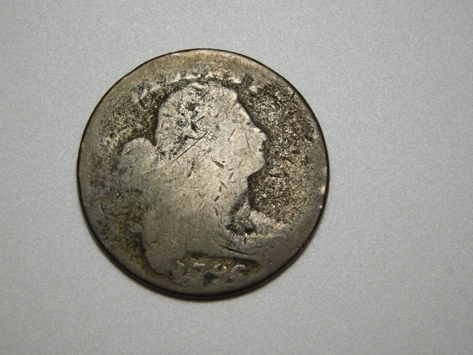 VINTAGE  US  COINS  1796 FLOWING HAIR  LARGE CENT - Image 1 of 4