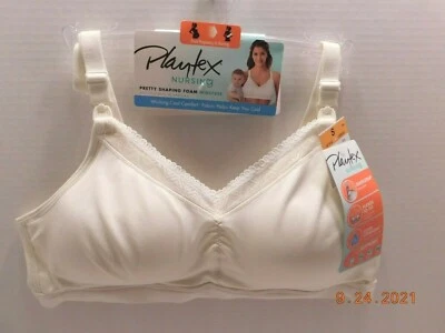 Playtex Nursing Bra Shaping Foam WireFree Flex Fit Sz Small Pearl US3002 NWT - Imagem 1 de 4