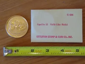 1970 APOLLO XIII TRIBUTE TO COURAGE LOVELL SWIGERT HAISE Token Medal WITH SLEEVE - Picture 1 of 7