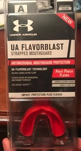 Under Armour Strapped Mouthguard UA Flavorblast Fruit Punch Flavor Adult Age 12+ - Picture 1 of 10