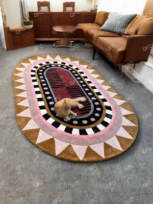 Designer Rug oval shape Greg Natale woolen Area  stella diva Rug .5x8/6x9/8x10. - Image 1 of 4