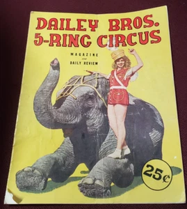 Dailey Bros 5 Ring Circus Magazine Daily Review 1940s Elephants - Bild 1 von 14