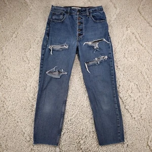 Abercrombie & Fitch Damen Mom High Rise Curve Love Distressed Crop Jeans 26/2s - Bild 1 von 10
