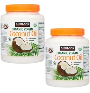 2 Packs Kirkland Signature Organic Virgin Coconut Oil Unrefined Cold Pressed 84 - Picture 1 of 2