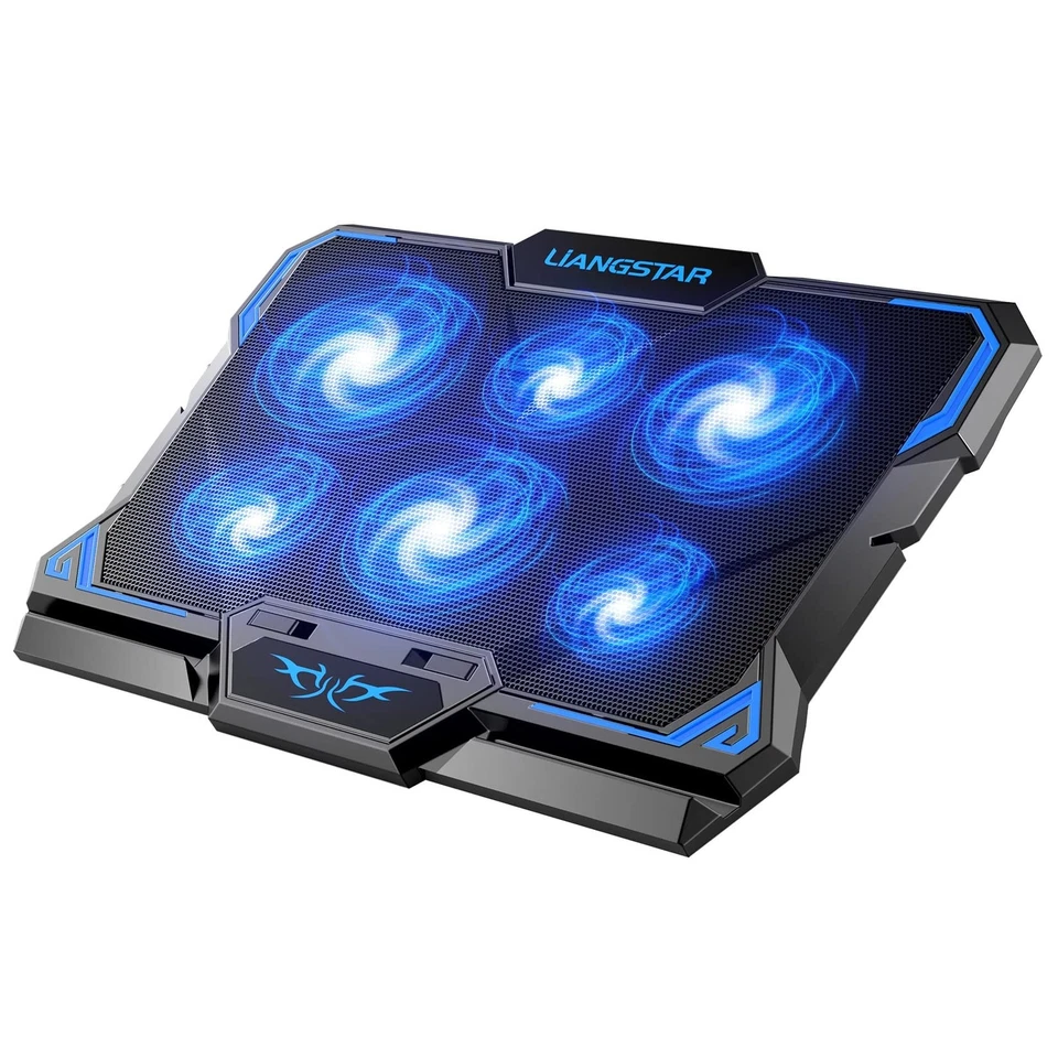 Gaming Laptop Cooler Notebook Cooling Pad With 6 Quiet Blue LED Fans Portable