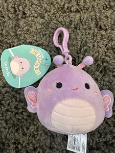 Squishmallows 3" Brenda The Purple Butterfly Stuffed Plush Clip Keychain NEW Tag - Picture 1 of 3