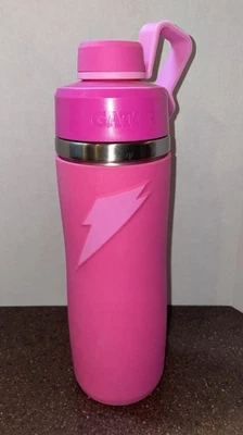 Gatorade rosa horas extras 22 oz. Garrafa de aço inoxidável com tampa de rosca - Imagem 1 de 4