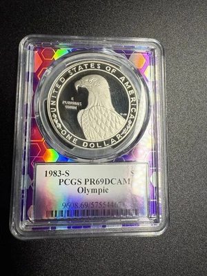 1983-S Silver 90% PCGS PR69DCAM Olympic Half Dollar Commemorative Proof - Wow! - Image 1 of 3
