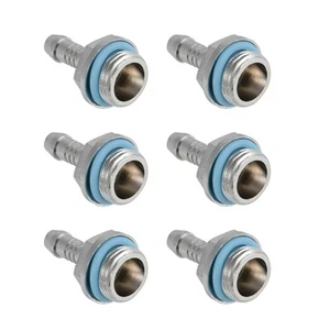 6 Pcs Barb Fittings Joint With Waterproof Sealing Ring For PC Water Cooling - Afbeelding 1 van 8