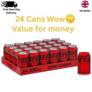 Coca Cola Zero Sugar 24 X 330Ml Cans - Picture 1 of 7