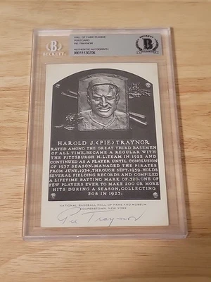 Pie Traynor Signed Auto Artvue Postcard Plaque BAS RARE 🔥  - Image 1 of 2