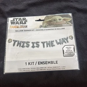 Star Wars Mandolorian Birthday Balloon Display 12 Ft Banner This Is The Way NEW - Picture 1 of 1