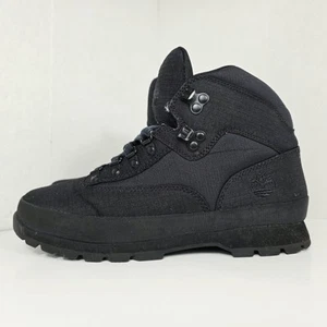 Men's 10.5 Timberland Euro Hiker Hiking Boots in Black Premium Suede Work Dress - Picture 1 of 20