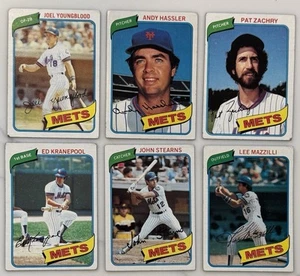 NY METS 1980 Topps Baseball Kranepool Stearns Youngblood Mazzilli Zachry Hassler - Picture 1 of 2