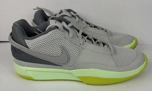 NIKE JA 1 Basketball Shoes Light Silver Granite Cyber Green-FQ4796-003-Mens 10.5 - Picture 1 of 5