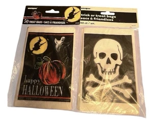 100~Assorted 50~Skull Treat bags & 50~ Witch 2 Packs X  50 Ea Measures  4” X 6” - Picture 1 of 4