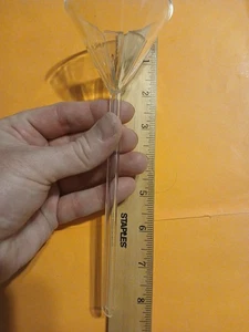 Pyrex Glass 60° Angle Fluted Filling Funnel, Long Stem, 65mm ID, Lab Glassware - Picture 1 of 5