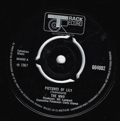 THE WHO Pictures Of Lily Vinyl Record Single 7 Inch Track 1967 Roger Daltrey Pop - Image 1 of 2