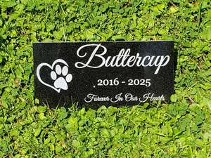 Haustier Grabmal Grabstein Garten Granit graviert Stein Plakette geliebtes Geschenk t14 - Bild 1 von 13