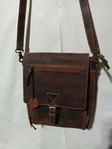 Leder Umhängetasche Myras Bag strapazierfähiges Leder Unisex Tasche - Bild 1 von 14