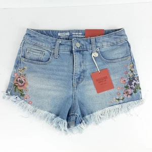 Pantalones Cortos Mossimo Mujer Flecos Talla 0 25 Cintura Bordados Flor Tiro Alto Boho - Imagen 1 de 16
