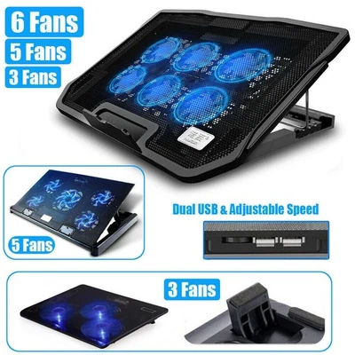 Gaming Laptop Cooling Pad Ständer Slim USB Kühler Lüfter für 11"-17" Laptop Notebook - Bild 1 von 4